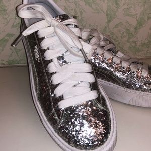Silver Sparkle Puma Sneakers
